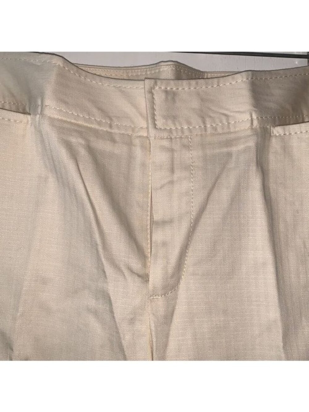 Liz Claiborne Audra Womens Off-White Straight-Leg Pants Size 12 Cotton Blend - Picture 3 of 14